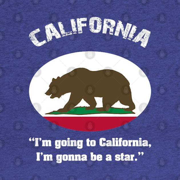 Bear Flag, Flag of California, Grizzly bear, “I’m going to California, I’m gonna be a star.” by egygraphics